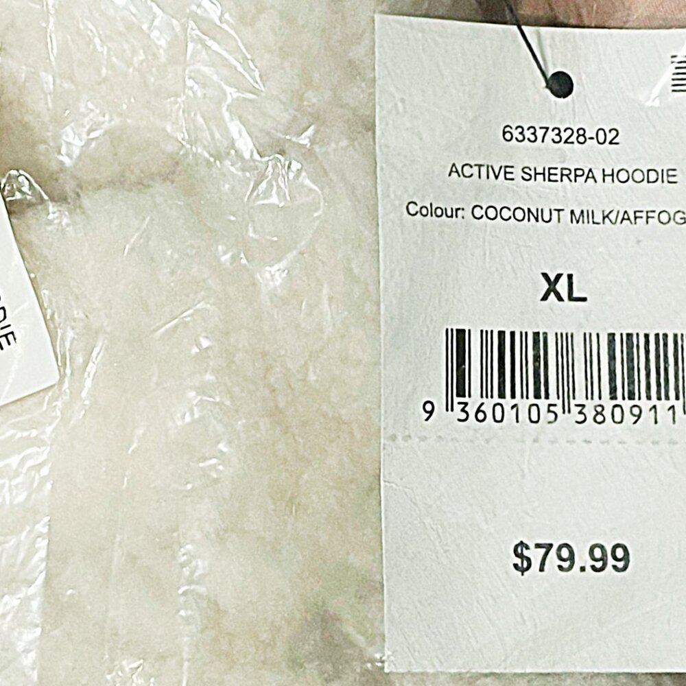 Half Zip Sherpa Hoodie Pullover Cream Tan XL NWT Cotton On Body - Picture 8 of 9